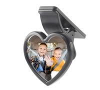 Herramienta giratoria para reloj de bebé, monitor retrovisor ligero, espejo de coche infantil en forma de corazón | Montaje de succión ajustable de 360 grados, visor de seguridad para niños para