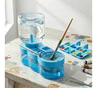 Herramienta limpiadora de pinceles de pintura con sistema de circulación de agua, taza de enjuague de brochas para acrílico, acuarela y pintura a base de agua, recipiente de limpieza de suministros de