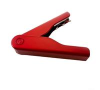 Herramienta limpiadora de tallos de rosa para extracción de espinas y rebabas, utilizada en ensamblaje de ramos y arreglos florales con borde de acero inoxidable y carcasa ABS (rojo)