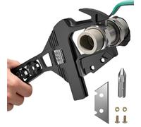 Herramienta llave de tubo - Pinza pelacables de gran apertura de 80 mm - Llave de fontanero ajustable y abrebotellas, para principiantes, papá, hombre, hogar, cocina, cuarto de baño, junta de baldosas