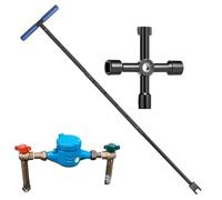Herramienta Llave Para Cierre De Contador De Agua - Llave En T Para Válvula De Retención - Herramienta Para Válvulas De Fontanería,Para Fontanería Riego Exterior Patio Jardín Césped Construcción Hogar