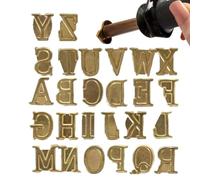 Herramienta manual con marca Alphabet - Kit de puntas para quemar leña | Kit de cabezal de marca para tallado de madera a alta temperatura | Herramienta de marcado artesanal de cuero, bricolaje, para