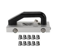 Herramienta manual para ranurar pisos, ranuradora con ruedas y cuchilla tipo U, con 10 cuchillas y polea guía, adecuada para pisos de PVC, proyectos de instalación de pisos y viviendas.