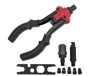 Herramienta Manual para Remaches, Alicate Remachador con Mango Ergonómico, Acero al Carbono Tratado, Compacto y Antideslizante - Alta Durabilidad, Cambio Rápido de Piezas, Ideal