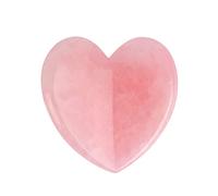 Herramienta masajeadora móvil en forma de corazón de jade de cristal rosa natural que ayuda a liberar la presión muscular y tensar la piel UmR247