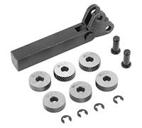 Herramienta moleteada, 7 unidades, moleteado de acero negro, 0,5/1/2 mm, diagonal, doble rueda lineal para máquina de mecanizado, patrón de superficie, juego de herramientas de precisión para trabajar