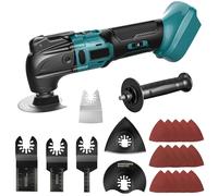 Herramienta Multifunción Oscilante compatible con Makita 18V batería, Herramientas Multifunción Sin Cable con Motor Sin Escobillas, 6 Velocidades Variables para Raspado Corte Pulido (sin batería)