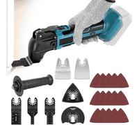 Herramienta multifunción oscilante inalámbrica, compatible con Makita 18V | sin batería, 6 velocidades variables, juego de accesorios de 23 piezas para cortar, lijar, ras