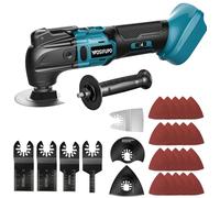 Herramienta multifunción oscilante inalámbrica para Makita 18V Batería, Multitool de 6 velocidades ajustables, Sierra multifunción para quitar, rascar, cortar con 30 accesorios (pilas no incluidas)