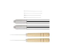 Herramienta multifuncional para implantación de pelo de muñeca y proyecto de arte, aguja de raíz de metal y mango de madera cómodo, aguja de enraizamiento de muñecas