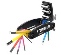 Herramienta multiherramienta 16 en 1 para bicicleta - CRV con llave hexagonal de 2 - 6 mm, llave de vaso 8/9/10 mm, destornillador cruzado y ranurado, llave de boca de 8/10/15 mm - Juego de