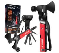 Herramienta Multiuso 18en1 Giriaitus Hacha Multiherramienta Kit Supervivencia Regalos Originales para Hombre Para Senderismo, Caza (Rojo)