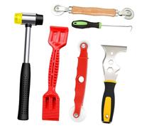 Herramienta multiusos para acristalamiento de ventanas con raspadores en ángulo, martillo de amortiguación de vibraciones, sistemas de rodillos a prueba de fugas, accesorios de instalación de vidrio