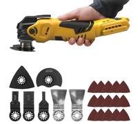 Herramienta oscilante a batería compatible con Dewalt 20-V-batería (SIN batería), 8000-22 000 rpm, herramienta multifunción sin escobillas con 5 velocidades y 22 accesorios, para cortar y lijar