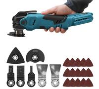 Herramienta oscilante a batería compatible con Makita 18V batería (SIN batería), 8000-22 000 rpm, herramienta multifunción sin escobillas con 5 velocidades y 22 accesorios, para cortar y lijar