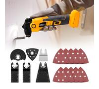 Herramienta oscilante inalámbrica compatible con batería De-Walt de 20 V, antivibración, sin brotes, multiherramienta con ángulo de 4°, 6 velocidades variables, cuchillas de 16 piezas (solo