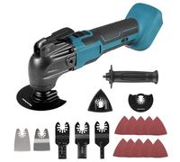 Herramienta oscilante multifuncional, compatible con batería Makita 18 V, 6 velocidades variables, sierra circular, 18 accesorios para tallado, raspado, rectificado