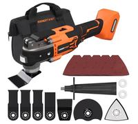 Herramienta oscilante sin escobillas compatible con batería DEWALT, multiherramienta oscilante inalámbrica de 6 velocidades variables con luz LED, funda de transporte para cortar, raspar, lijar