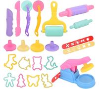 Herramienta para amasar, 1 juego 22 herramientas plastilina para niños, cortadores masa, herramienta modelado extrusora, juguete cocina, juguete educativo, para niños y niñas, multicolor