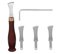 Herramienta para Doblar el Cuero - Herramienta de Acero Inoxidable para prensar Bordes - Kit para elaborar Cuero con Mango de Madera para artículos de Cuero, Bolsos, Zapatos, Cinturones