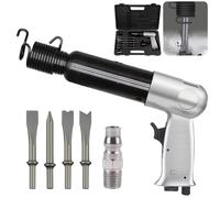 Herramienta Para Eliminar Oxido,Escalador de Agujas,Kit de Cincel Neumático,3000U/min con 4 pcs cinceles de,Soporte de cambio rápido,racor de entrada de 1/4,caja de plástico para Cortar,desincrustar