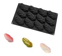 Herramienta para hornear de silicona para mousses y chocolate Molde para pasteles con forma de pistachos de 12 cavidades Moldes antiadherentes para hornear chocolate Molde para postres franceses