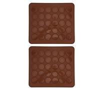 Herramienta para Hornear en Horno con Tapete para Macarrones Antiadherente de Silicona con 30 Orificios, Mano de Obra Fina, Fácil de Almacenar, 2 Piezas de 11.0 X 9.8 Pulgadas para