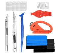 Herramienta para Láminas de 9 Piezas, Herramientas para Películas de Coches, Kit de Recubrimiento para Coches con Rascador de Fieltro/Rascador de Película/Cortador/Cuchillo de Precisión/Cuchilla
