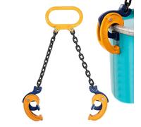 Herramienta Para Levantar Bidones De 1 Tonelada Con Cadena De 50 Cm, Dispositivo Para Una Persona Para Levantar Barriles De Metal Y Plástico, Abrazadera De Acer(1 Tonelada De Carga-2 Ganchos)