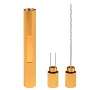 Herramienta para mejorar la extracción de puros de aleación de aluminio Linkidea, 2 en 1, punzón para puros, herramienta para extraer puros con aguja doble, punzón afilado para regalo (Oro)