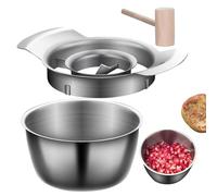 Herramienta Para Pelar Granadas - Pelador De Granadas De Acero Inoxidable | Abridor De Granadas De Acero Inoxidable Con Cuenco Y Martillo De Madera | Removedor De Semillas De Granada Para Cocina (B)