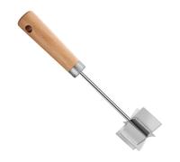 Herramienta para picar carne: construcción de acero inoxidable con mango de madera, tecnología de picado manual para trabajos de cocina, corte preciso sin electricidad, utensilio de cocina robusto | E