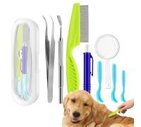 Herramienta para quitar garrapatas, kit de eliminación de garrapatas | Juego de 8 herramientas para eliminar garrapatas de perros | Removedor compacto de pulgas y garrapatas, pinzas para garrapatas, p