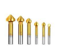 Herramienta para trabajar metales Juego de brocas avellanadoras desbarbado 3 flautas, HSS/titanio, 90 grados, 6,3-20,5 mm, unidades(Pink)