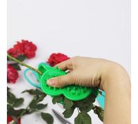 Herramienta peladora de espinas y hojas de tallo de flores para rosas y floristería, tijeras de podar de goma suave para jardín, 12 x 12 cm, herramienta de organización floral para bricolaje (verde)