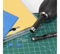 Herramienta perforadora de cuero hueca de acero al carbono con vástago hexagonal para juntas de vinilo, goma y plástico, fabricación de cinturones y perforación artesanal, compatible (2#)