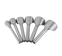 Herramienta perforadora para cuero, Steel Leather Craft Semicircle Punch Set 15mm-40mm Silver 6 pcs