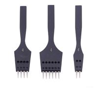 Herramienta perforadora redonda de acero con punta reemplazable para coser a mano diferentes proyectos de cuero (3 piezas de 4 mm)