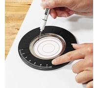 Herramienta portátil de dibujo circular con diseño retráctil para un fácil almacenamiento y ajuste suave en 12,5 cm de longitud (negro)
