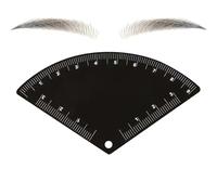 Herramienta profesional de plantilla para cejas: guía de medición de metal duradera, plantilla de alineación rápida para una definición perfecta de las cejas, accesorio cosmético | Kit de