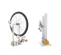 Herramienta Profesional para Centrar Llantas con 3 Medidores, Soporte de Alineación de Ruedas de Bicicleta para Eje Pasante y Eje de Liberación Rápida, para Ruedas de 16 a 29 Pulgadas(Gold)