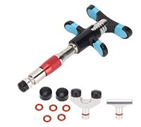 Herramienta quiropráctica manual, masajeador manual de vertebración 304 de acero inoxidable potente alivio de presión ajustable del cuello con función cabeza para oficina para escoliosis (rojo)