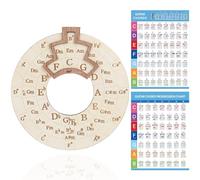 Herramienta redonda para acordes de melodía con tabla de acordes de guitarra, herramienta de melodía de rueda circular de quintas, acordes de notas, firma clave para músicos, compositores y