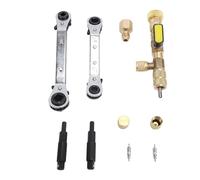 Herramienta removedora del núcleo de la válvula con doble tamaño SAE 1/4 pulg. y 5/16 pulg., instalador removedor del núcleo de la válvula para sistemas de aire acondicionado, (Juego de 23 piezas.)