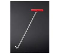 Herramienta resistente for extraer tapas de alcantarilla, palanca de acero inoxidable for tapas de drenaje de alcantarillado con mango en T y gancho en J, larga for fácil acceso(Dia8mm,28cm/11'')