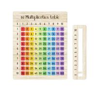 Herramienta sensorial de madera para aprendizaje de matemáticas, tabla de multiplicación de boj con números táctiles para estudiantes de jardín de infantes y escuelas, tablero de práctica de