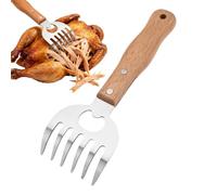 Herramienta Trituradora De Carne - 21,7x7,5 Cm | Garras Trituradoras De Pollo BBQ | Mango De Madera De Acero Inoxidable | Diseño Largo Antideslizante | Tirar Y Manipular Servir Para, Carne De Res