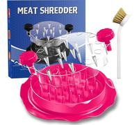 Herramienta trituradora de pollo grande con cepillo, máquina trituradora de carne de cocina visible, base antideslizante fuerte, mango ergonómico, sin BPA, adecuado para cerdo, carne de res y pollo