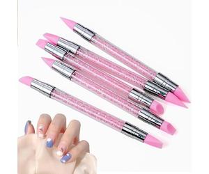 Herramienta Uñas Silicona - 5 Piezas Bolígrafo Escultura Doble Punta | Suministros Moldeado Resistentes Calor Para Arte Gel Y UV, Agarre Antideslizante, Set Manicura Ligero
