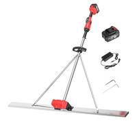 Herramienta Vibradora Eléctrica Sin Cable para Concreto, Kit Vibratorio 21V con Regla de Nivelación de Acero Inoxidable de 59", Trinquete Eléctrico para Pisos de Concreto(Single Motor+Battery,220V)
